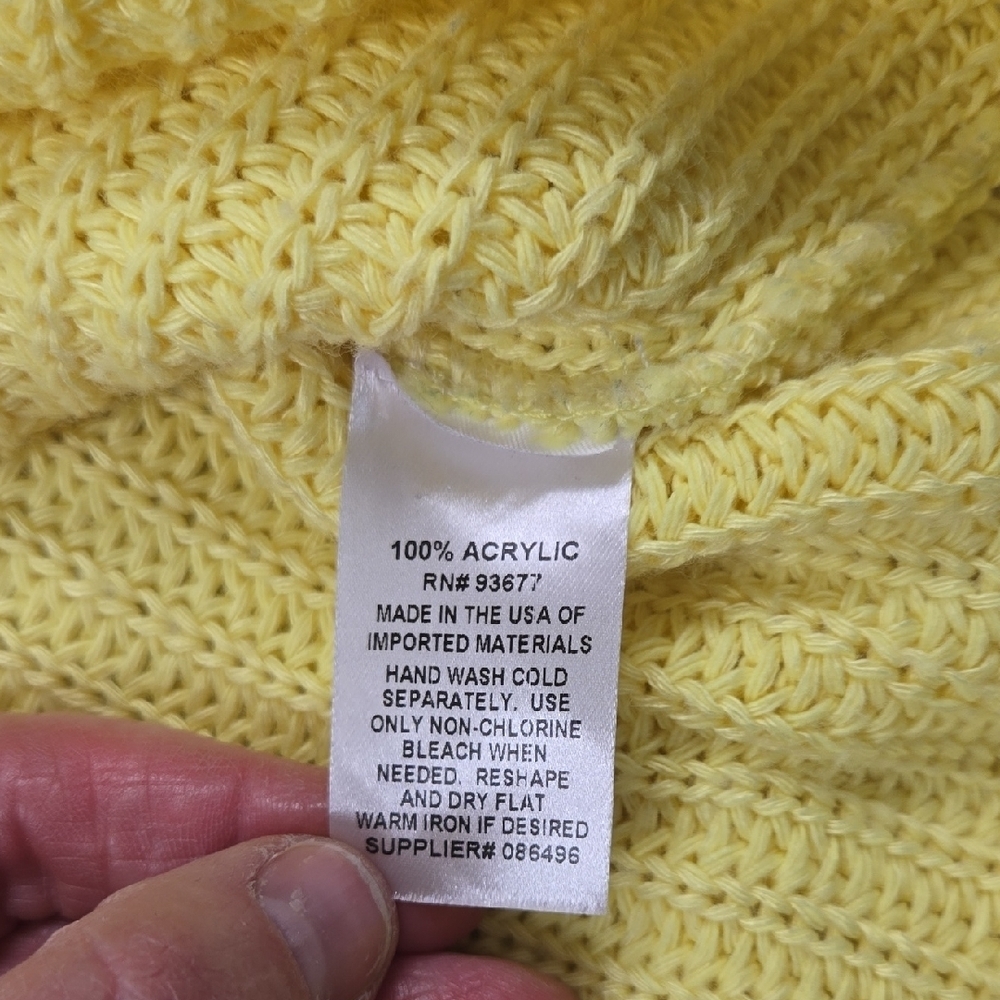 3/$10 a.n.a Women's Vibrant Yellow Crew Neck Sweater-Oversized, Cropped - Picture 6 of 6
